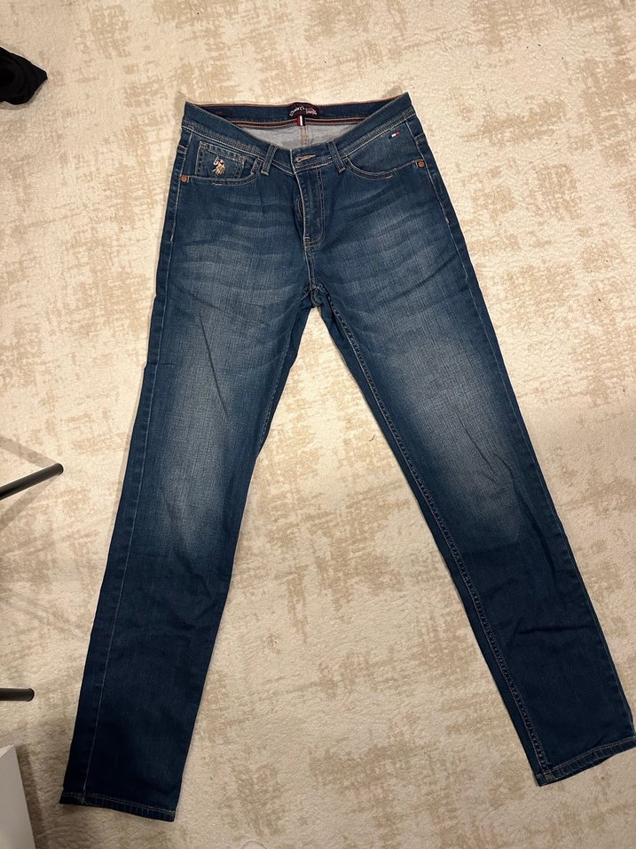 Nakışlı Mavi erkek Denim Pantolon - Görsel 4