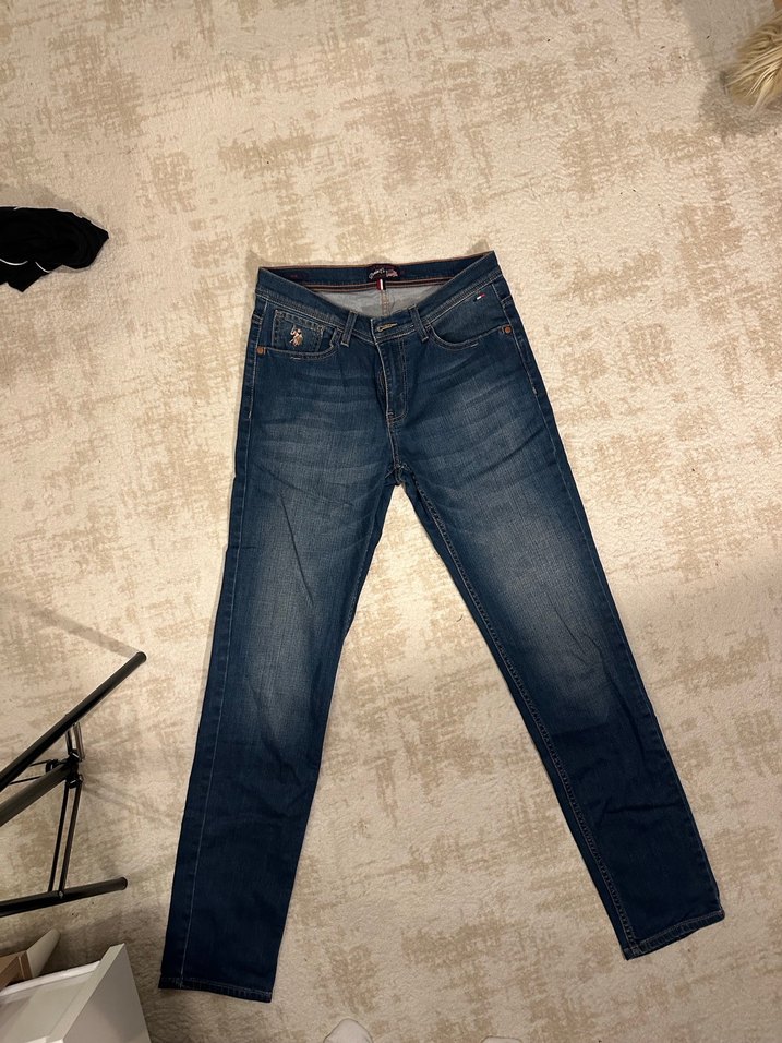 Nakışlı Mavi erkek Denim Pantolon - Görsel 5