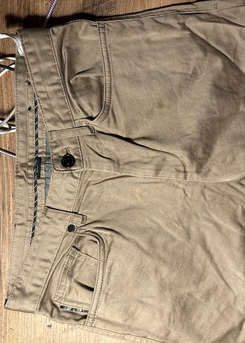 Erkek Bej Keten Kemerli Normal Paça Pantolon ZARA - Görsel 6