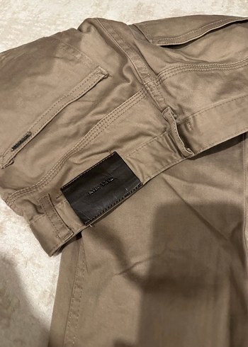 Erkek Bej Keten Kemerli Normal Paça Pantolon ZARA - Görsel 4