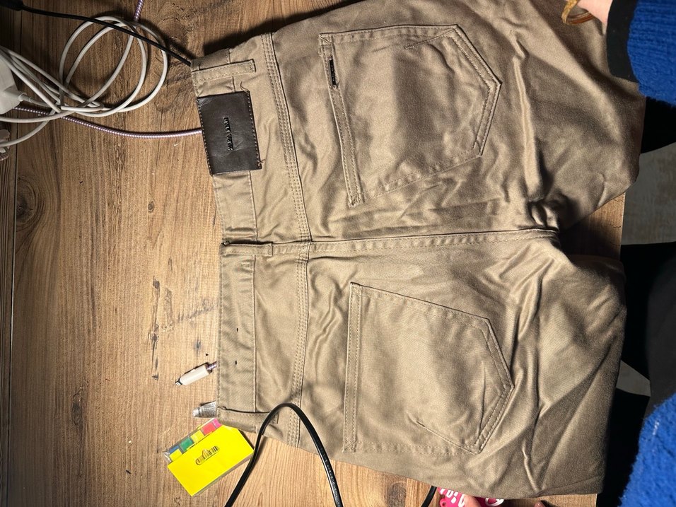 Erkek Bej Keten Kemerli Normal Paça Pantolon ZARA - Görsel 5