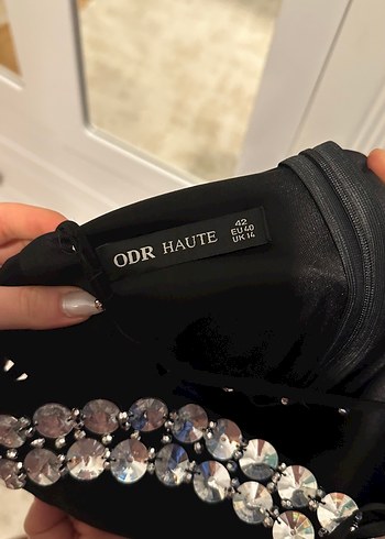 Drapeli Siyah Straplez Midi Abiye Elbise - Görsel 12