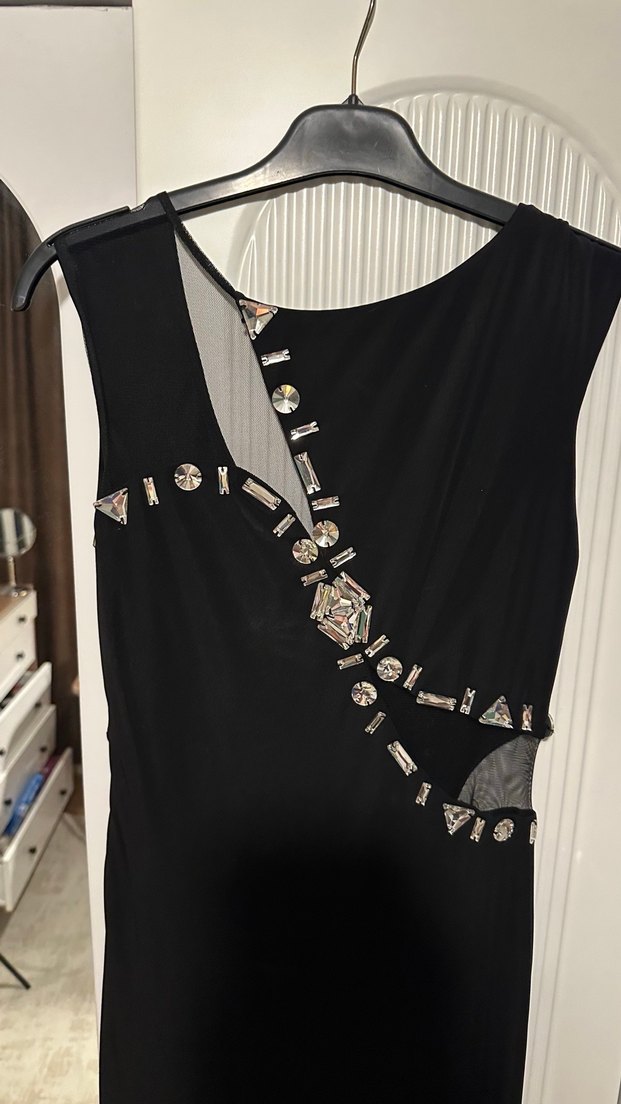 Siyah Parlak Midi Doğum Sonrası Ceket - Görsel 3