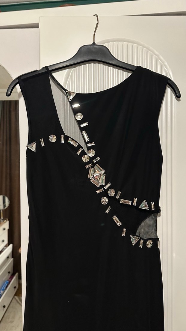 Siyah Parlak Midi Doğum Sonrası Ceket - Görsel 4