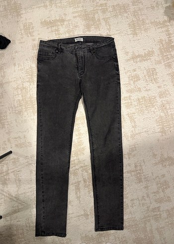 Pull and bear Gri Düğmeli Kadın Denim Pantolon - Görsel 3