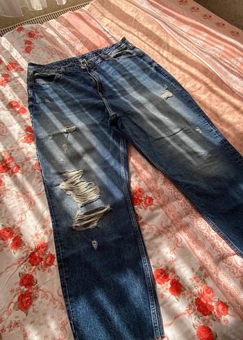 Trendyol & Milla Kadın Lacivert Salaş Midi Denim Pantolon