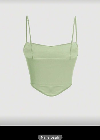 Mint Yeşili İnce Askılı Bustiyer crop - Görsel 2
