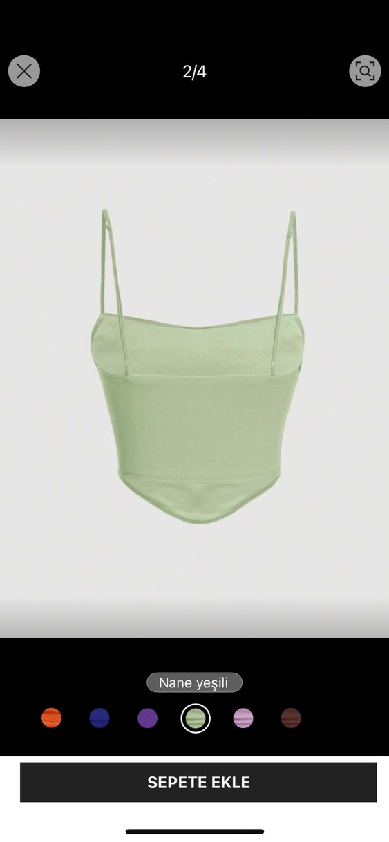 Mint Yeşili İnce Askılı Bustiyer crop - Görsel 2