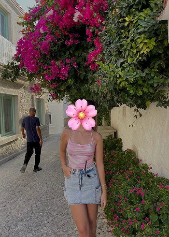 Pembe Bağlamalı Büstiyer crop - Görsel 2