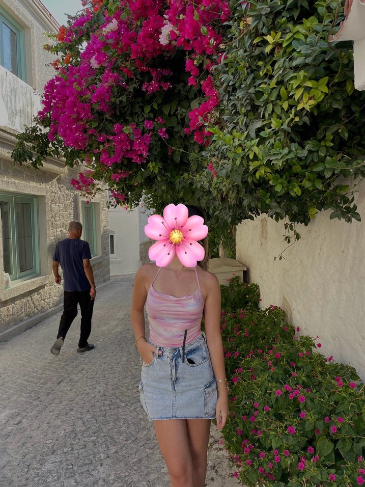 Pembe Bağlamalı Büstiyer crop - Görsel 2