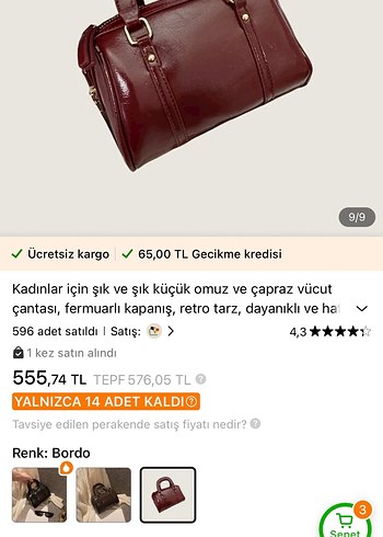 Beden bordo Renk Bordo Deri Kadın Çanta