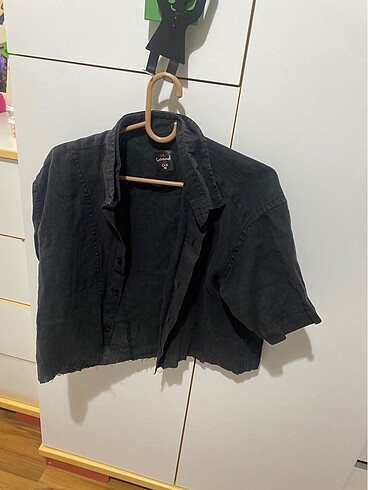 Diğer siyah crop gomlek