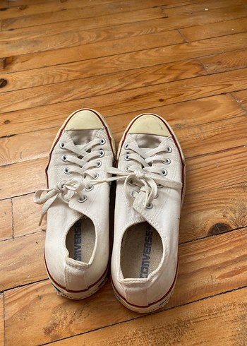 Beyaz converse Vintage Kadın Spor Ayakkabı - Görsel 5