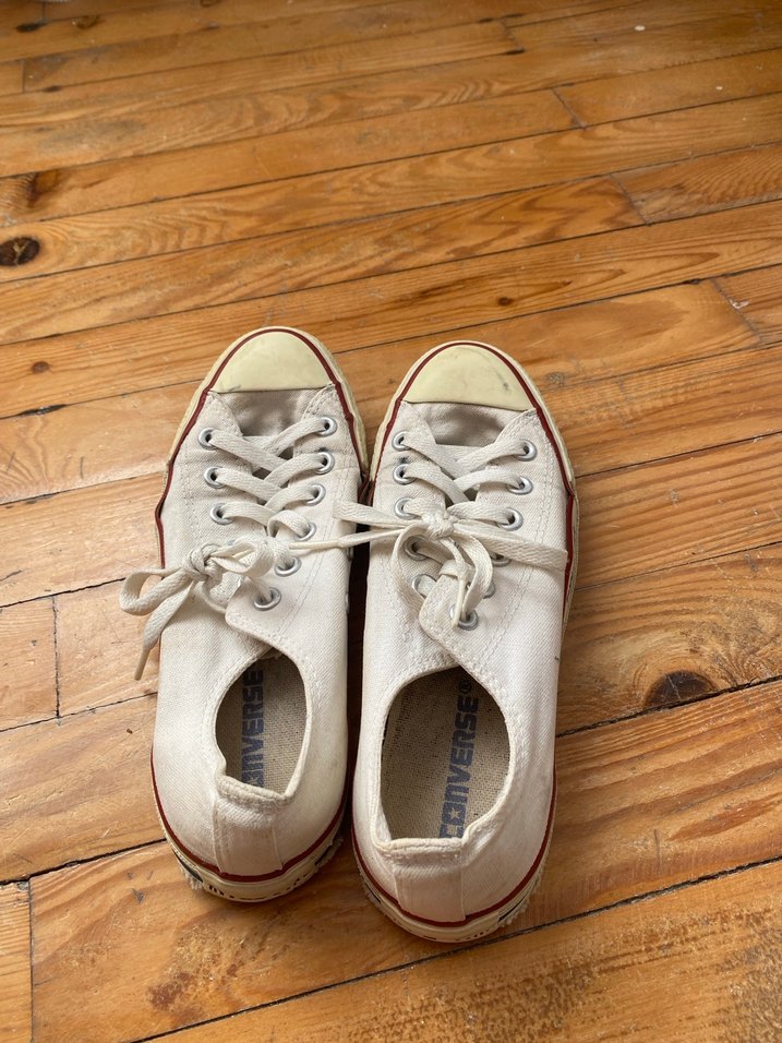 Beyaz converse  Vintage Kadın Spor Ayakkabı - Görsel 5