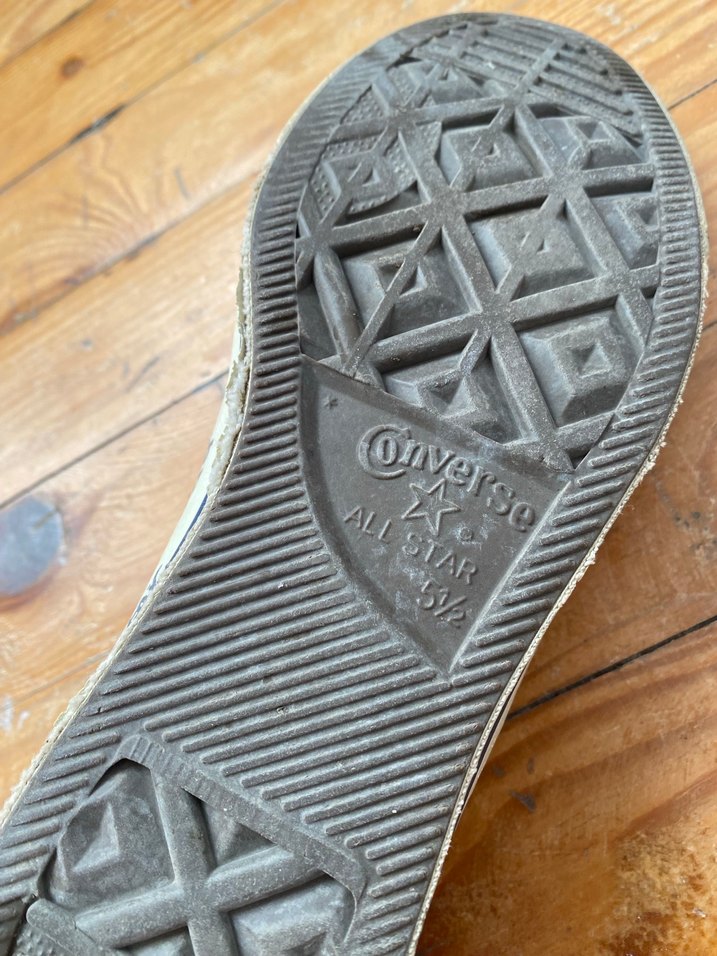 Beyaz converse  Vintage Kadın Spor Ayakkabı - Görsel 4