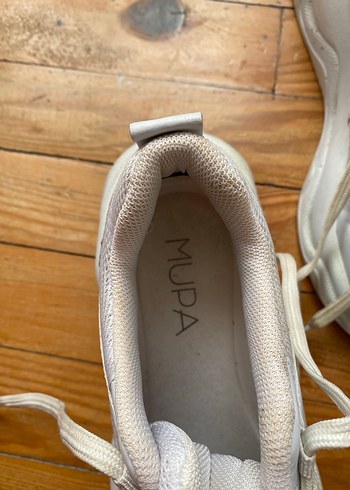 Beyaz Platform Topuklu Kadın Spor Ayakkabı - Görsel 3