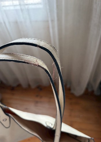 Minimalist Beyaz Deri Kadın Omuz Çantası - Görsel 3