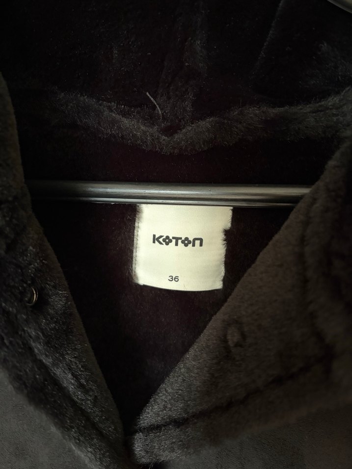 Siyah Süet Kadın Midi Kaban - Görsel 3