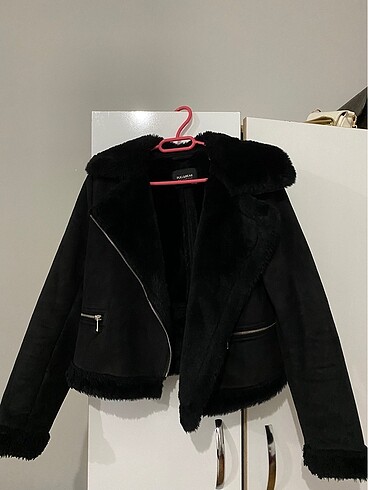 Pull and Bear Pull & bear dışı süet içi kürklü mont