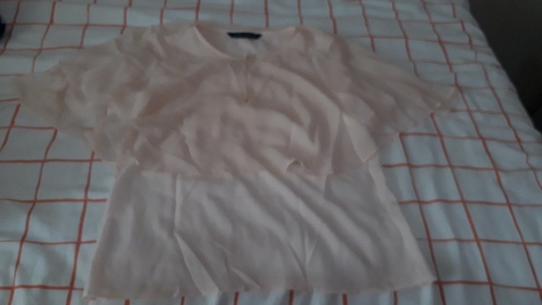 Düğmeli V Yaka Bej Hamile Bluz - Görsel 3