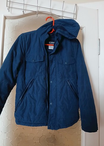 Düğmeli Mavi Erkek Çocuk Mont - Görsel 2