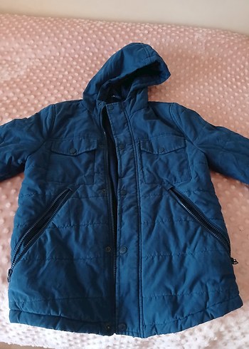 Düğmeli Mavi Erkek Çocuk Mont - Görsel 3