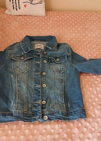 Kız Çocuk Lacivert Denim Düğmeli Ceket - Görsel 7