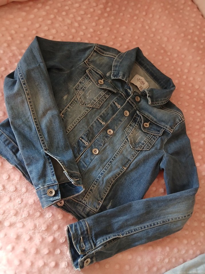 Kız Çocuk Lacivert Denim Düğmeli Ceket - Görsel 3