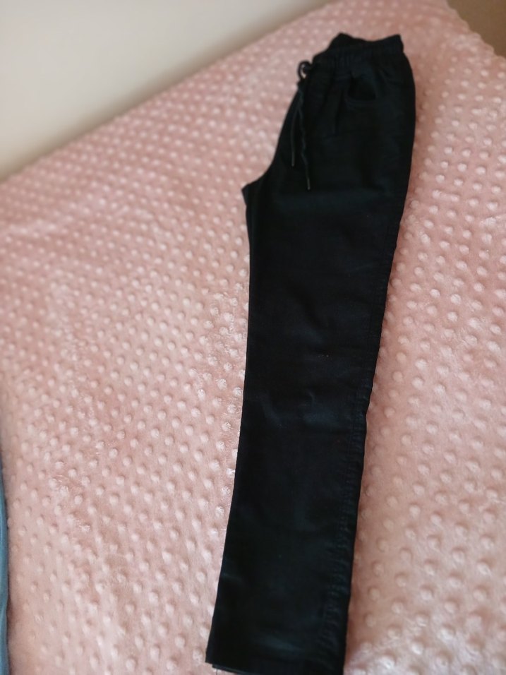 lastikli siyah pantalon - Görsel 2