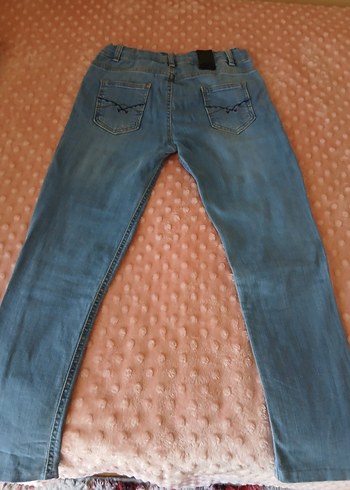 Kadın Mavi Midi Boy Bol Kesim Kot Pantolon - Görsel 2