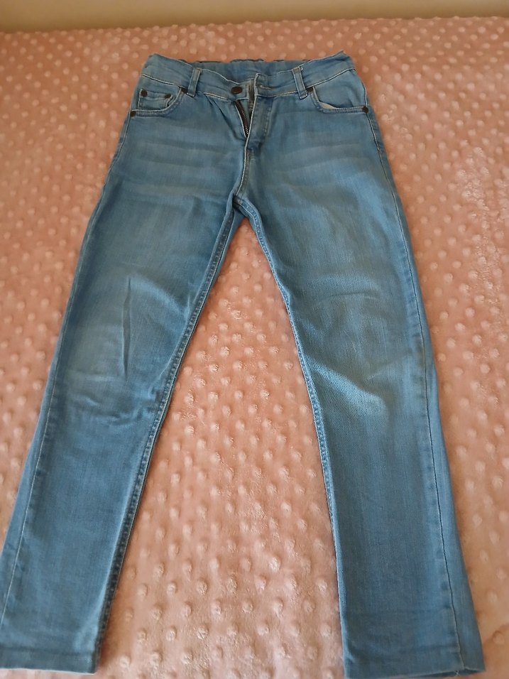 Kadın Mavi Midi Boy Bol Kesim Kot Pantolon - Görsel 3