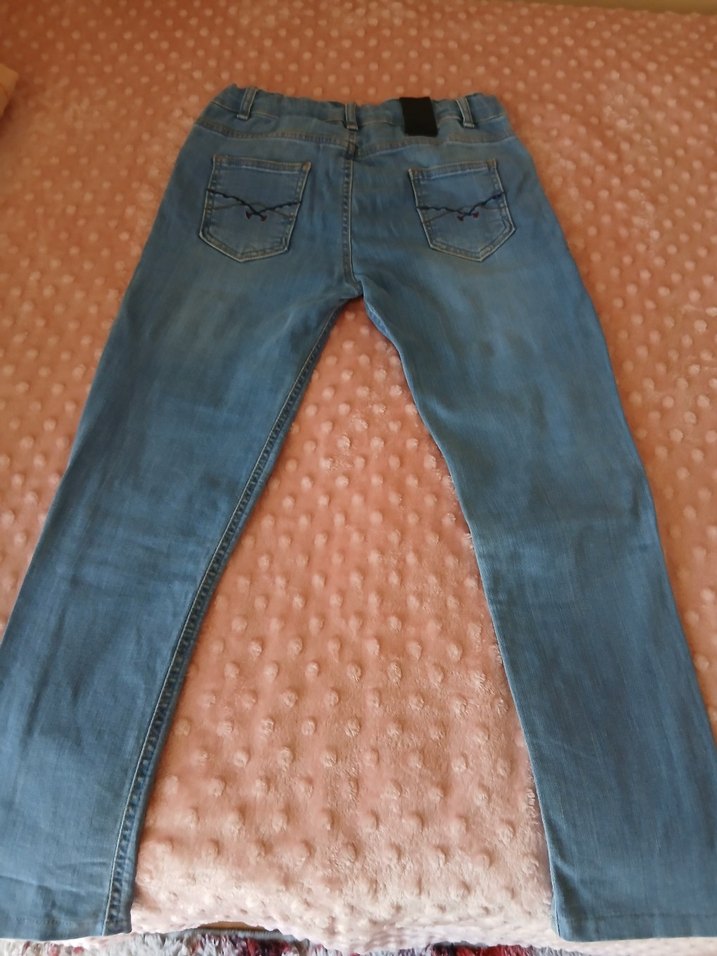 Kadın Mavi Midi Boy Bol Kesim Kot Pantolon - Görsel 2