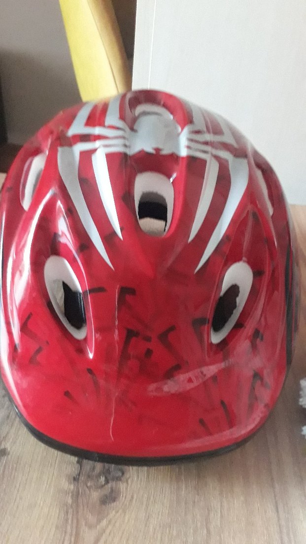 Renkli Baskılı Kırmızı Motosiklet Kaskı - Görsel 2