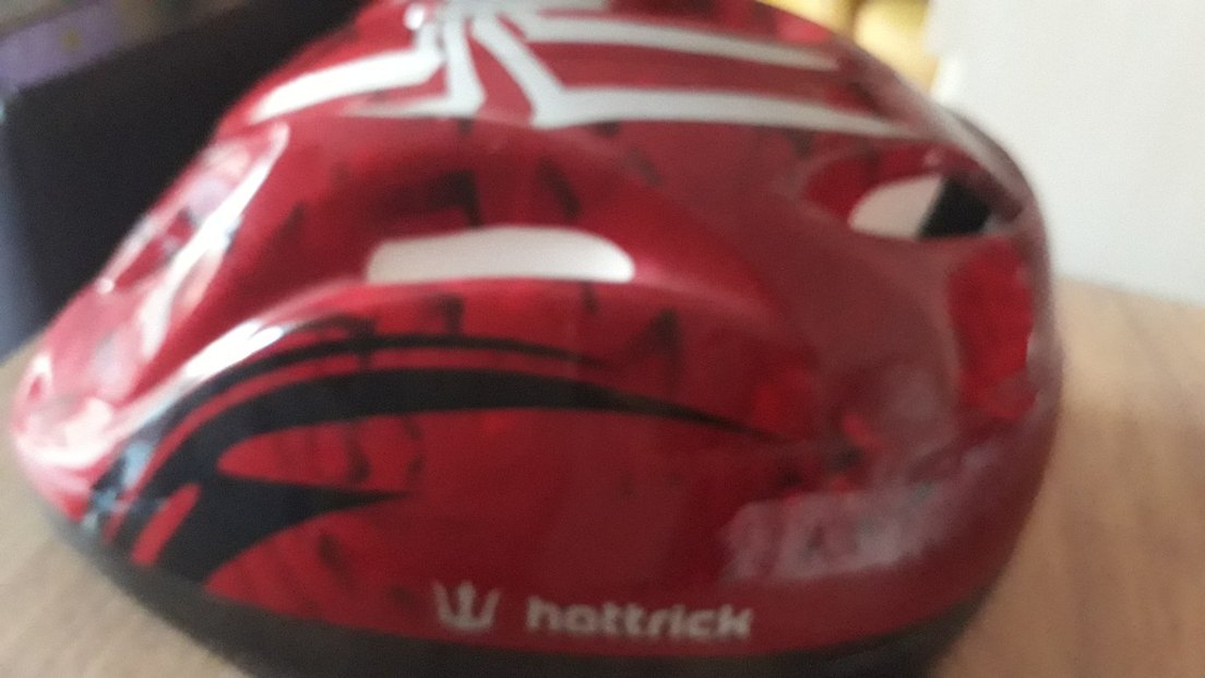 Renkli Baskılı Kırmızı Motosiklet Kaskı - Görsel 3