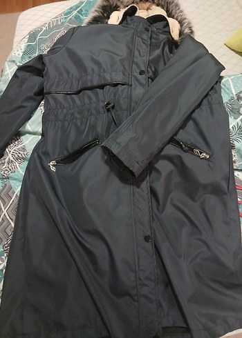 Fermuarlı Kadın Mavi Kışlık Kolsuz Mont - Görsel 2