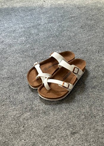 38 Beden Beyaz Tokalı Kadın Terlik - Birkenstock