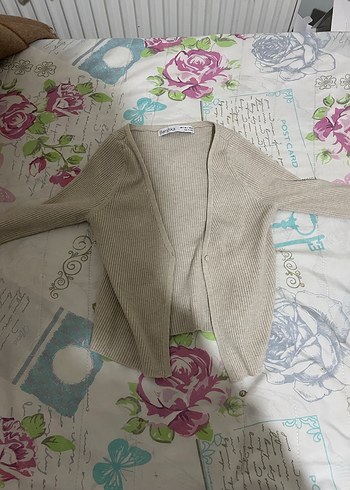 Bershka Bej Triko Kadın Hırka xs-s beden - Görsel 2