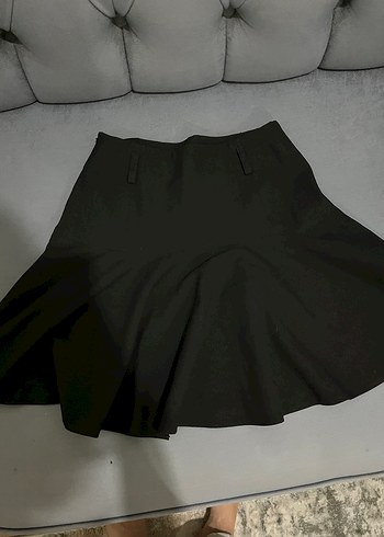 Siyah Pilili Midi Mini Etek s-m beden - Görsel 2