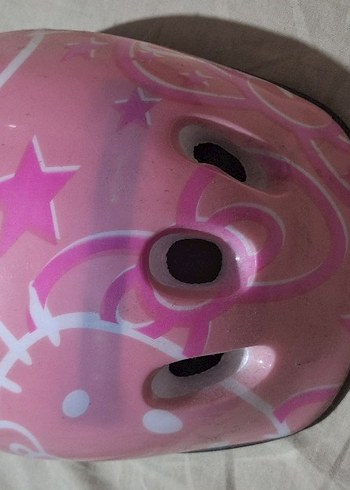Pembe Desenli Tokalı bisiklet Kaskı