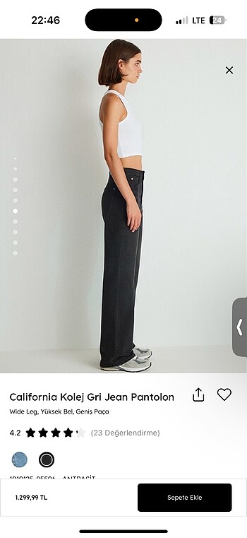 26 Beden Mavi California pantolon