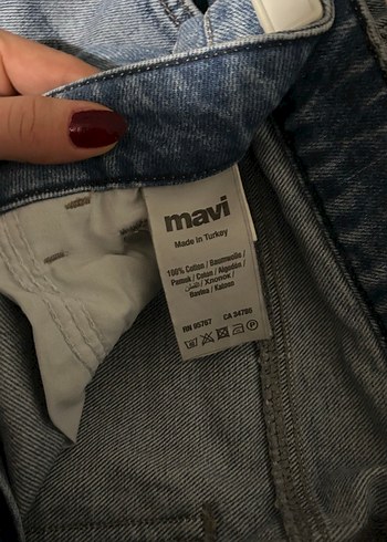 Kadın Gri Mavi Midi Boy Bol Kesim Denim Jean - Görsel 4