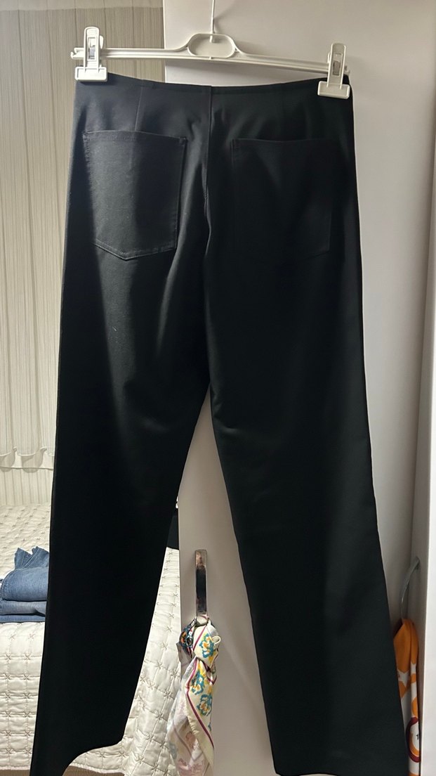 Siyah Midi Hamile Pantolonu, İnce Kesim - Görsel 2