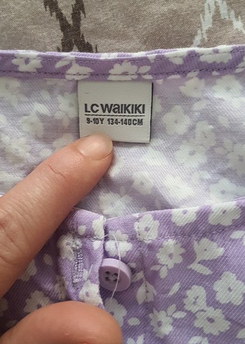 LC Waikiki Kız Çocuk Mor Düğmeli Kısa Kollu Bluz