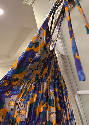 Çiçek Desenli Uzun Bohem Elbise - Görsel 4