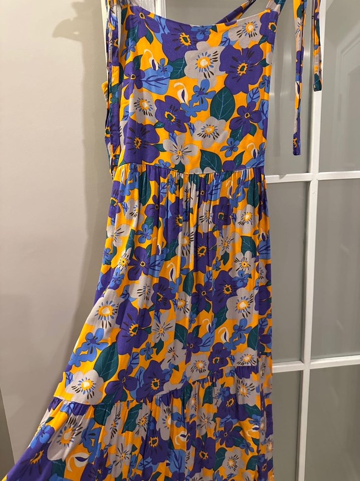 Çiçek Desenli Uzun Bohem Elbise - Görsel 2