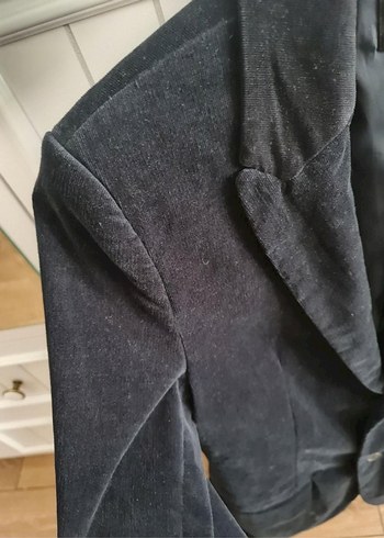 Lacivert Kadife Ceket - Görsel 5