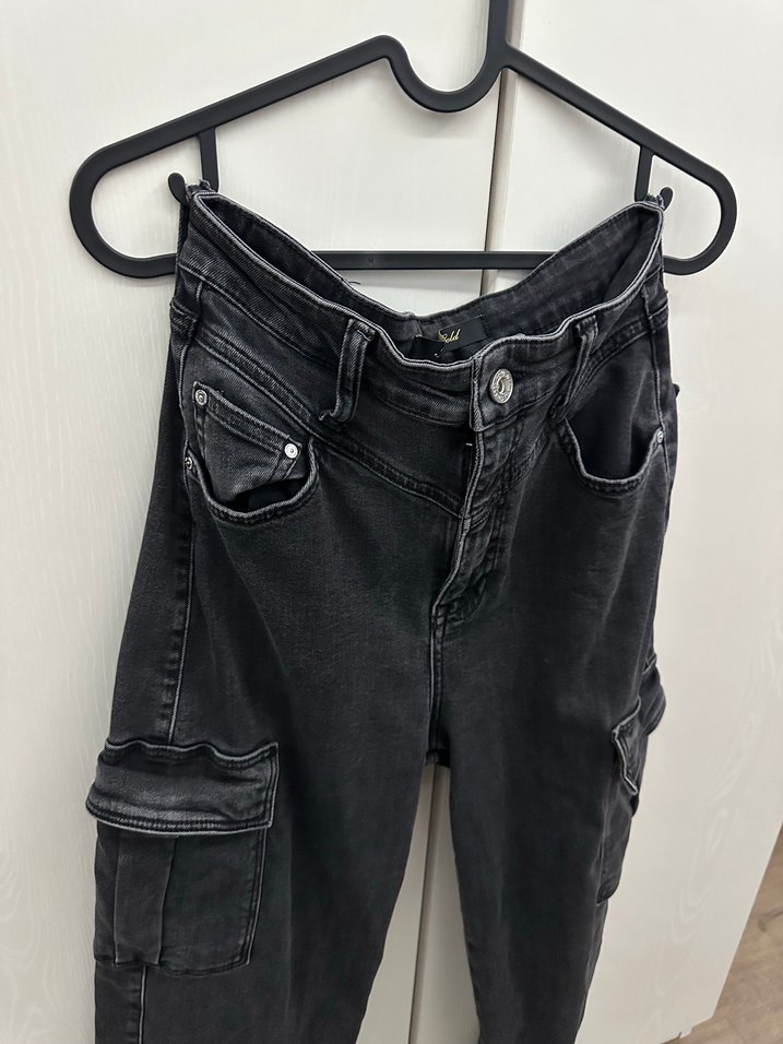 Mavi İkon Yüksek Bel Kargo Pantolon - Görsel 2