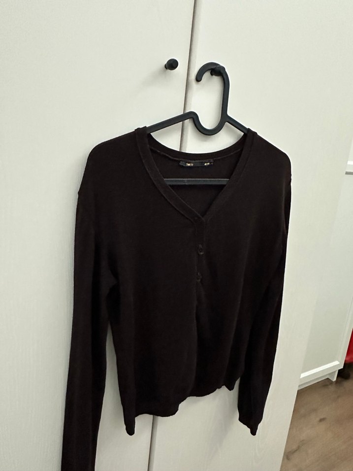 Kahverengi Basic Hırka - Görsel 3