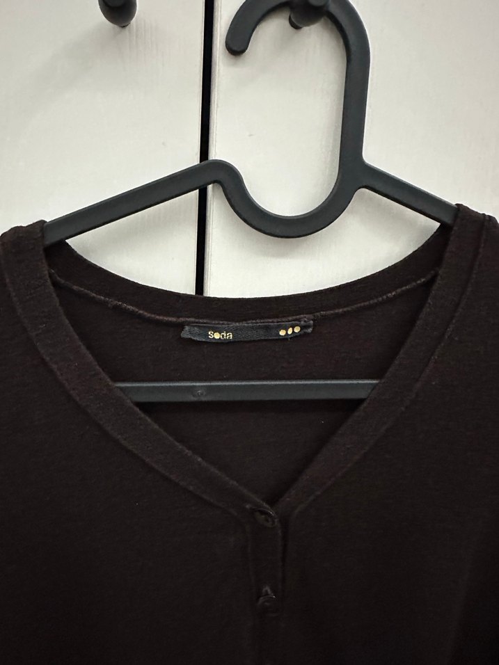 Kahverengi Basic Hırka - Görsel 2