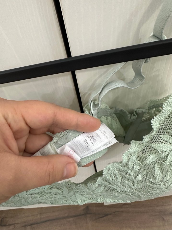 Yeşil Minimalist Bohem Dantel Sütyen 80B - Görsel 2